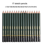 42 In 1 Drawing Painting Sketch Kit with Pencil Erasers Sharpener(Black)