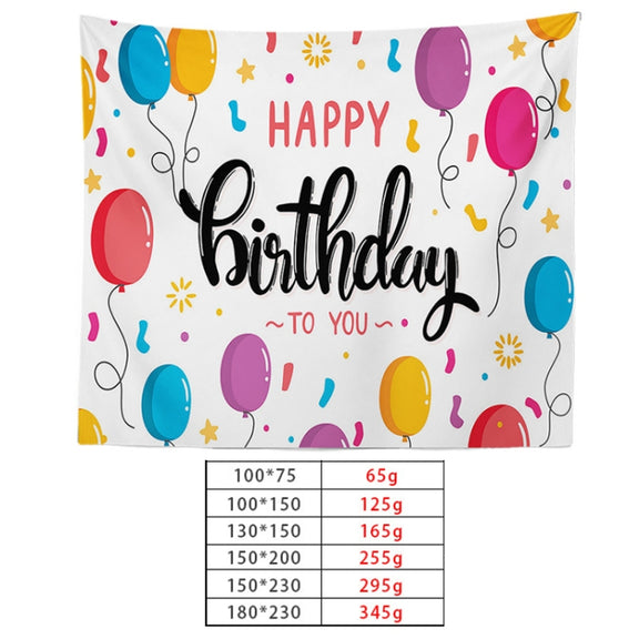 Happy Birthday Photo Backdrop Party Decoration Tapestry, Size: 150x130cm(GT56-8)