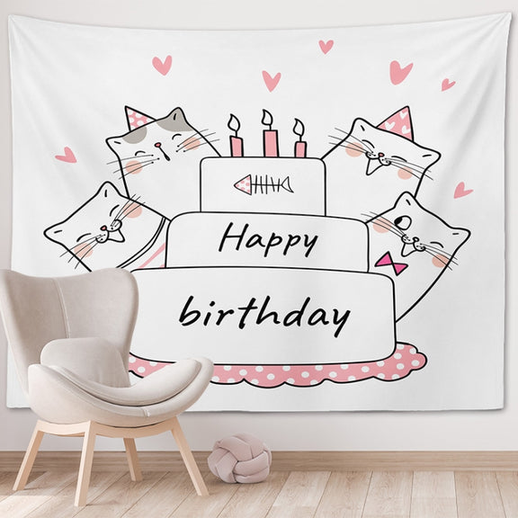 Happy Birthday Photo Backdrop Party Decoration Tapestry, Size: 230x180cm(GT56-2)