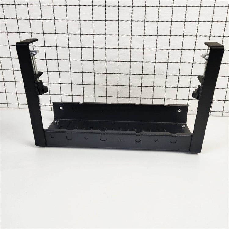 Stretchable Under Desk Cable Management Tray Carbon Steel Cable Organizer Cable Storage Rack(Black)