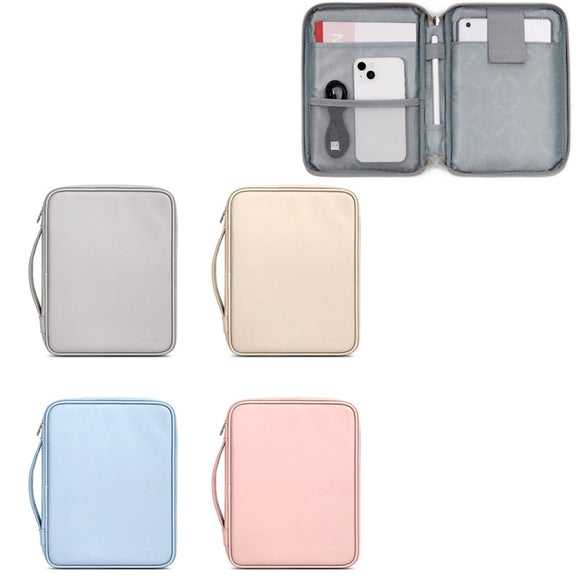 Baona BN-Q015 Leather Water-resistant Shock Absorbing Handheld Tablet Bag, Size: 10.9 inches(Apricot)