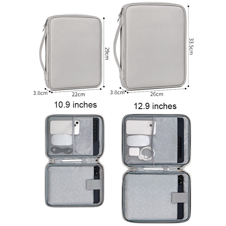Baona BN-Q015 Leather Water-resistant Shock Absorbing Handheld Tablet Bag, Size: 10.9 inches(Apricot)