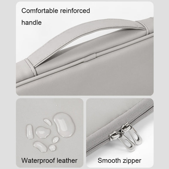 Baona BN-Q015 Leather Water-resistant Shock Absorbing Handheld Tablet Bag, Size: 10.9 inches(Apricot)