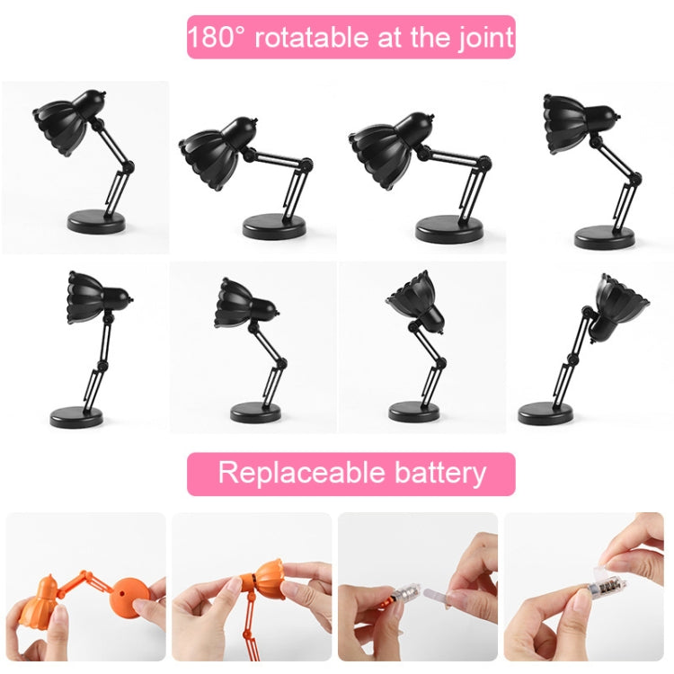 Flower Shape LED Mini Magnetic Table Lamp Foldable Bedside Night Light(09A Black)