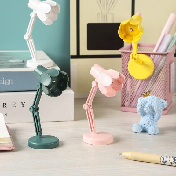 Flower Shape LED Mini Magnetic Table Lamp Foldable Bedside Night Light(09A White)