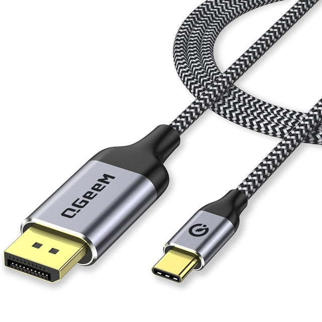 QGeeM QG-UA13 Type-C To DP 4K 60Hz Nylon Braided Adapter Cable, Length: 3m