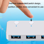 HS0059 Independent Switch USB 3.0 4 Ports Extension Type-C / USB-C Aluminum Alloy HUB, Cable Length: 30cm
