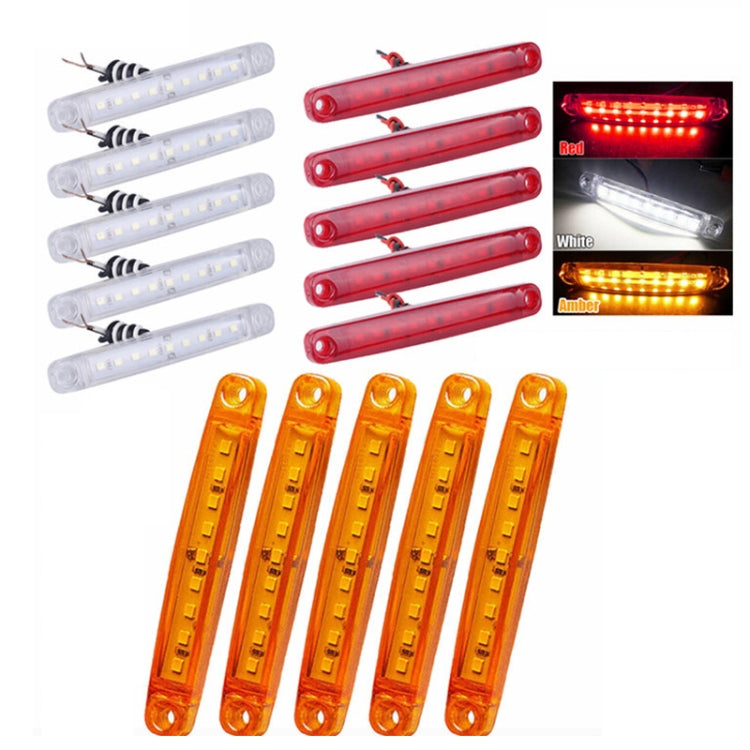 MK-224 10pcs 12-24V Truck Trailer 9LED Side Light Tail Lamp Signal Light(Yellow)