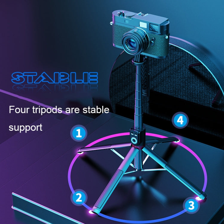 360-degree Rotating Foldable Bluetooth Selfie Sticks Live Stand, Spec: P220 TK (Single Clip)