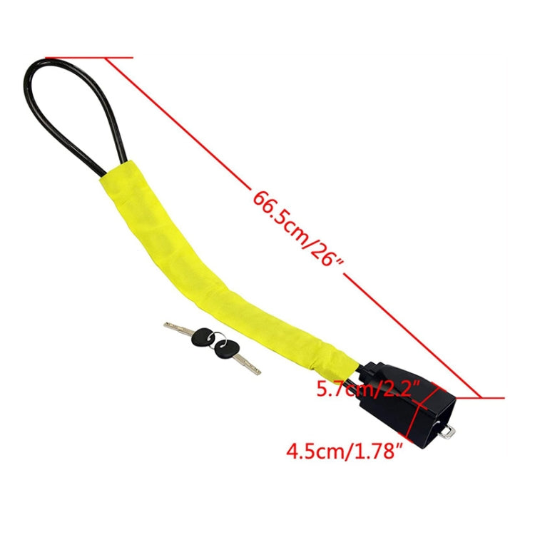 S308 Car Steering Wheel Wire Rope Lock Security Anti-theft Locks(Yellow)