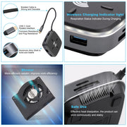 AY95 9 In 1 TYPE-C/USB-C HUB Extended Dock Wireless Fast Charging Concentrator(Black)