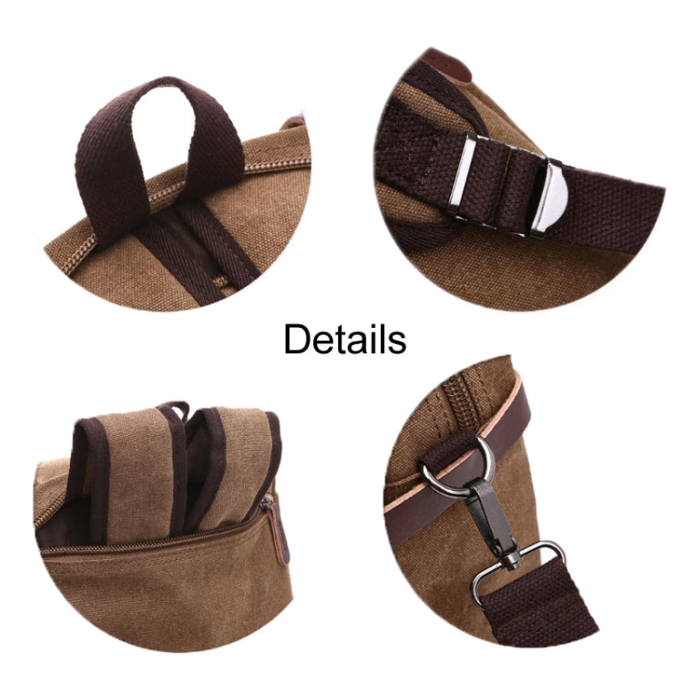 Casual Canvas Three-Purpose Business Briefcase Computer Bag, Color: Khaki Large