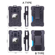 For AirTag Tracker Card Holder Metal Anti-Theft RFID Wallet(B Model Black)