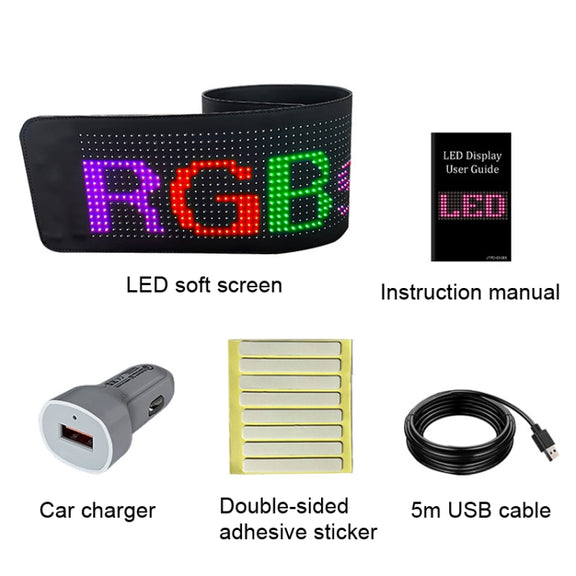 S3264RGB 390x187mm Car LED Flexible Display Cell Phone APP Control Bluetooth Connection