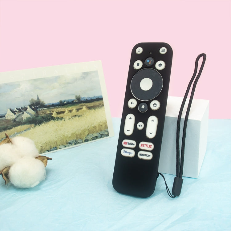 For ONN Android TV 4K UHD Streaming Device Y55 Anti-Fall Silicone Remote Control Cover(Black)