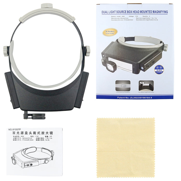 81007-P LED Light Head-Mounted Electronic Repair Tool Magnifying Glass