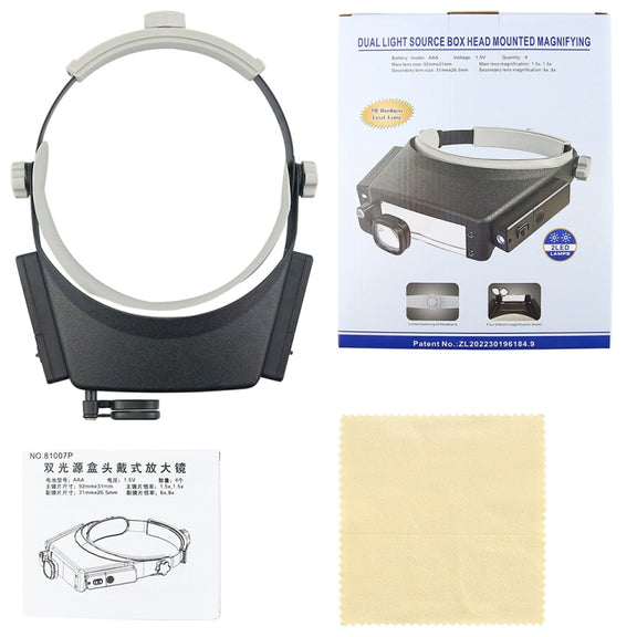 81007-P LED Light Head-Mounted Electronic Repair Tool Magnifying Glass