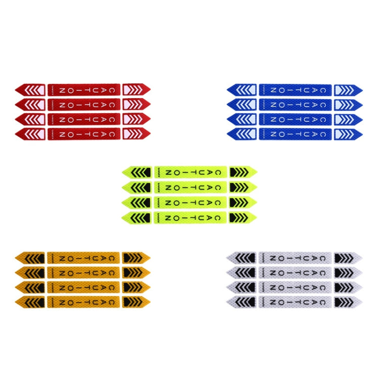 5sets Car Opening Door Anti-Collision Safety Warning Reflector(Diamond White)
