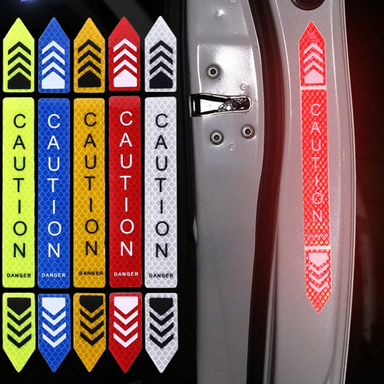 5sets Car Opening Door Anti-Collision Safety Warning Reflector(Diamond Red)