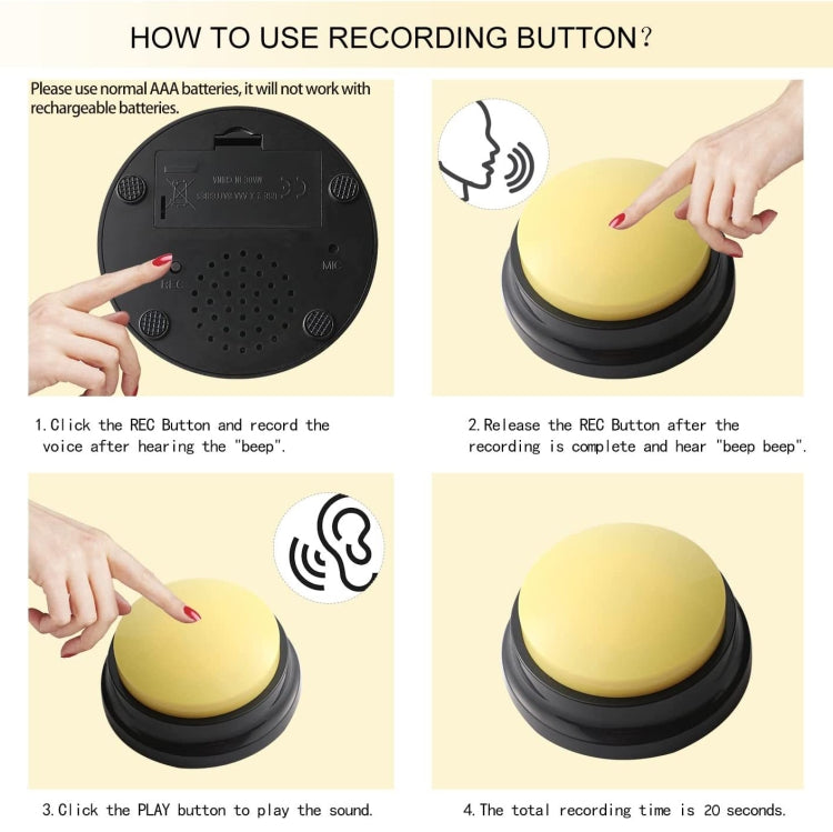 Pet Communication Button Dog Vocal Box Recording Vocalizer, Style: Recording Model(Orange)