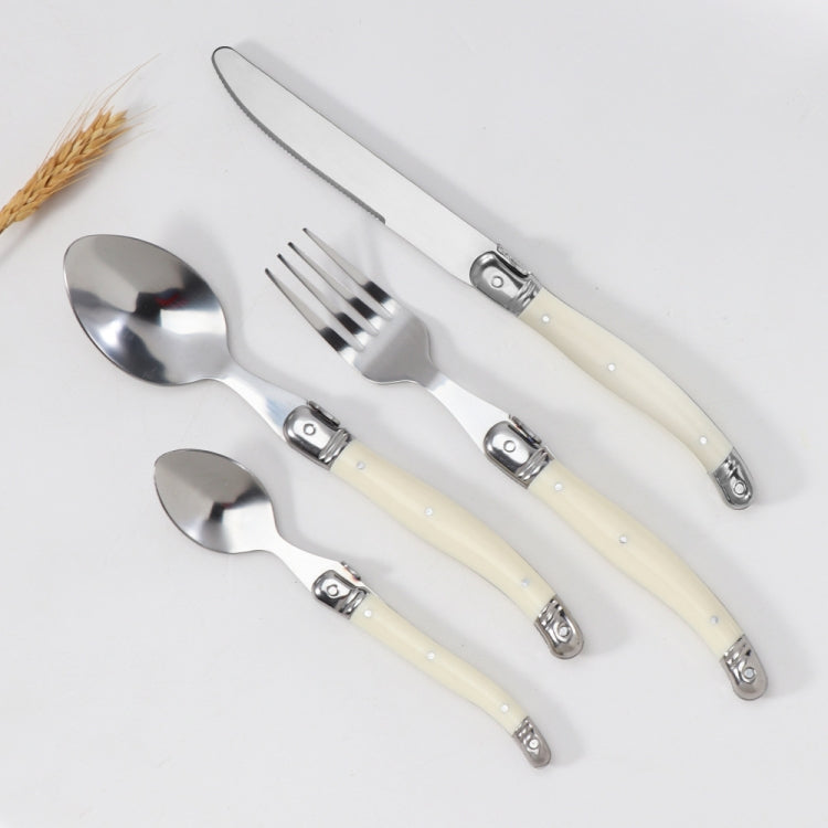 Stainless Steel Knife Fork Spoon Set Plastic Handle Western Tableware, Specification: 6 Tea Spoons