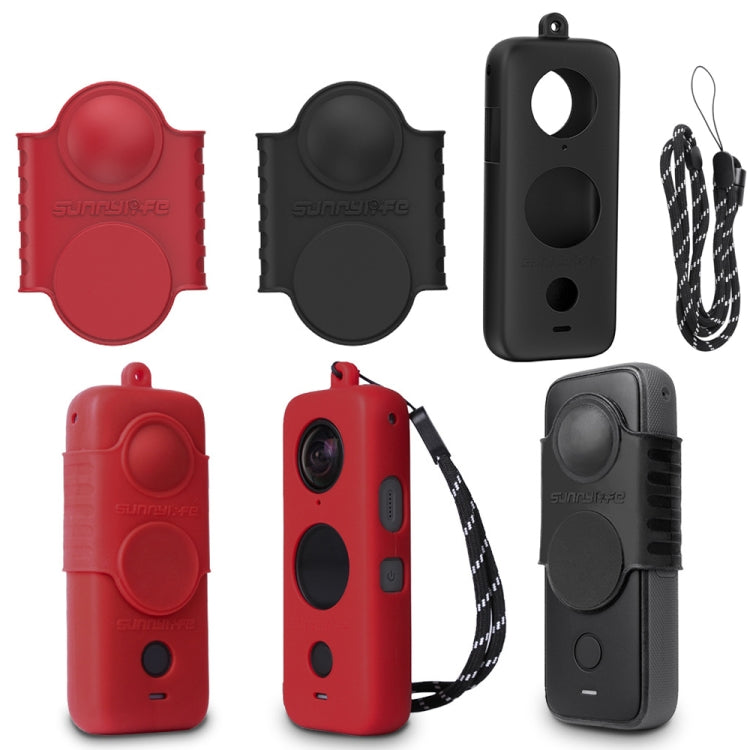For Insta360 One X2 Sunnylife ST-Q9420 Silicone Protective Case Red Lens Screen Case