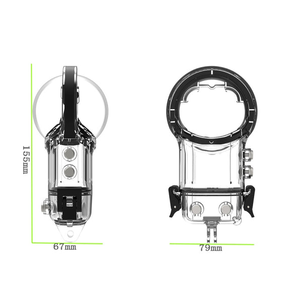 For Insta360 X3 Camera Water-resistant Case Sealed Diving Shell (Neutral Without Logo)