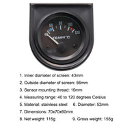 B741 52mm General Car Meter Modified Water Temperature Meter 40-120 Degrees Celsius