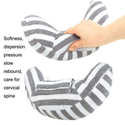 2pcs Children Neck Headrest Comfortable Shoulder Cover Car Neck Guard Pillow(Blue Gray Strip)