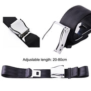 Two Point Aircraft Buckle Adjustable Seat Belt Extended Band(Gray)