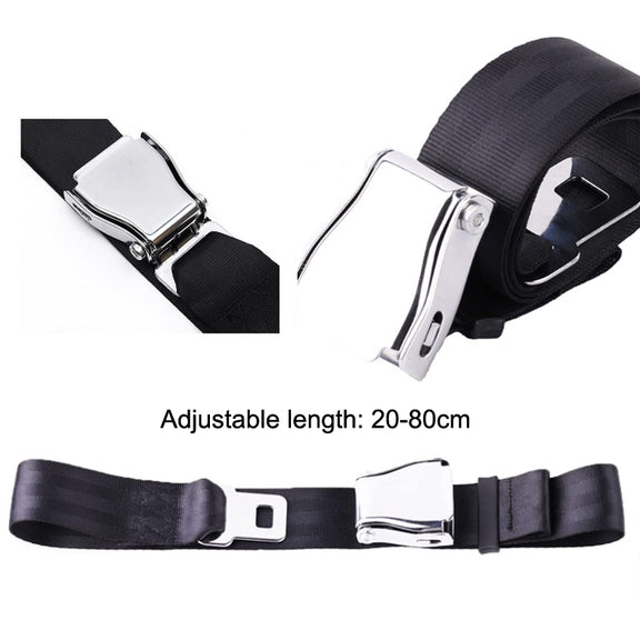 Two Point Aircraft Buckle Adjustable Seat Belt Extended Band(Gray)