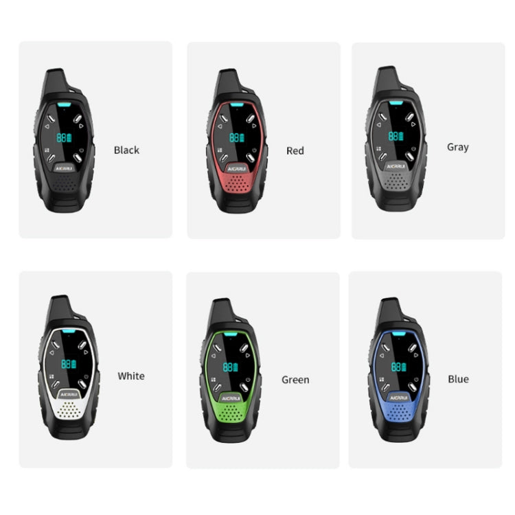 LED Display USB Charging Wireless Handheld Small Mini Walkie Talkie(Blue)