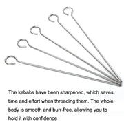 Stainless Steel Kebab Barbecue Hanging Rack Thick Skewers String Incense Stand With 4 Stitches