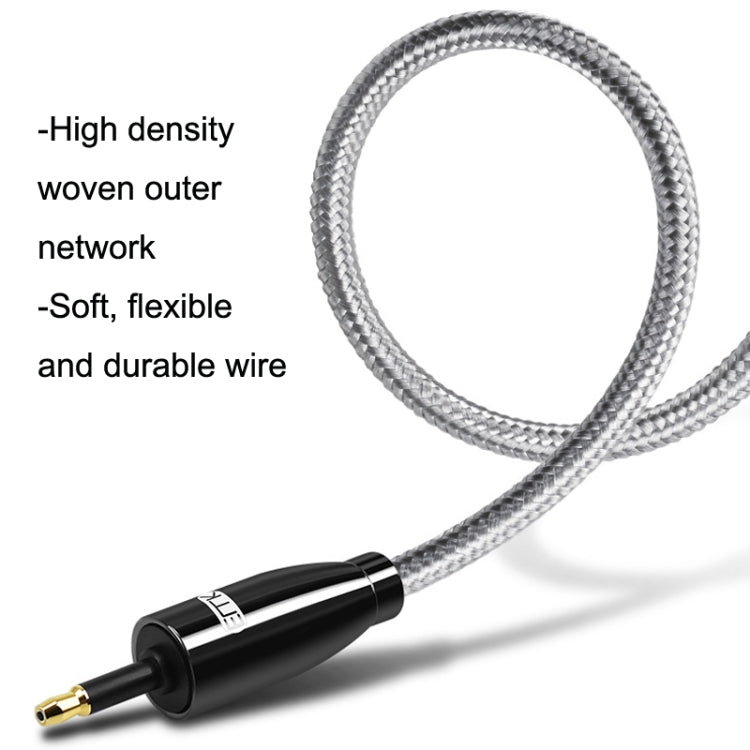 EMK QH4.0 Mini Toslink 3.5mm Interface SPDIF Audio Fiber Optical, Length: 15m(Black)