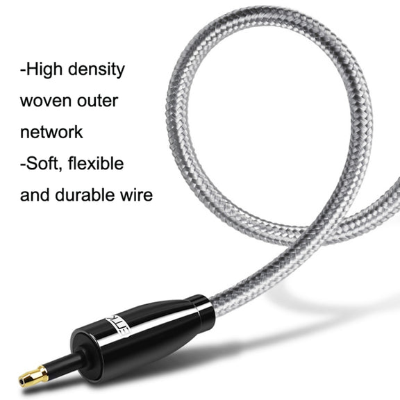 EMK QH4.0 Mini Toslink 3.5mm Interface SPDIF Audio Fiber Optical, Length: 15m(Black)