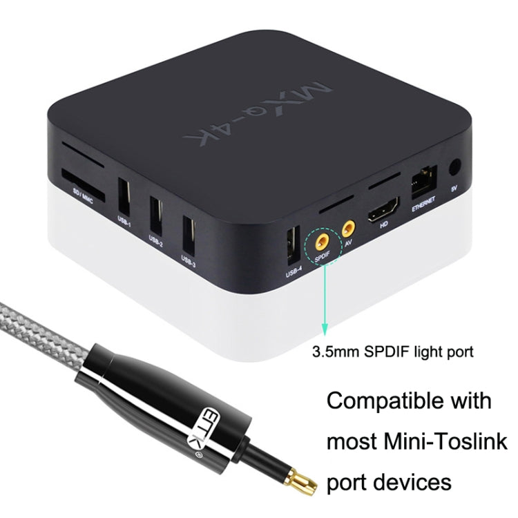 EMK QH4.0 Mini Toslink 3.5mm Interface SPDIF Audio Fiber Optical, Length: 15m(Black)