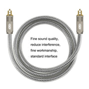 EMK YL/B Audio Digital Optical Fiber Cable Square To Square Audio Connection Cable, Length: 3m(Transparent Gray)