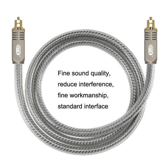 EMK YL/B Audio Digital Optical Fiber Cable Square To Square Audio Connection Cable, Length: 3m(Transparent Gray)