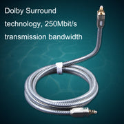 EMK YL/B Audio Digital Optical Fiber Cable Square To Square Audio Connection Cable, Length: 3m(Transparent Gray)