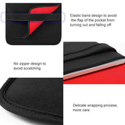 17 Inch Neoprene Laptop Lining Bag Horizontal Section Flap Clutch Bag(Black)