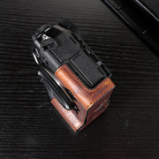 For FUJIFILM X-T5 Camera Cowhide Bag Anti-scratch Protective Case Base Cover(Deep Coffee)