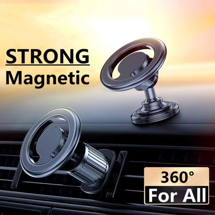 D19 Car Magnetic Mobile Phone Holder Rotatable Metal Navigation Bracket, Spec: Extended (Silver)