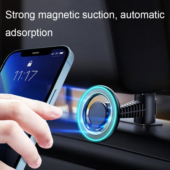 D19 Car Magnetic Mobile Phone Holder Rotatable Metal Navigation Bracket, Spec: Seat (Black)