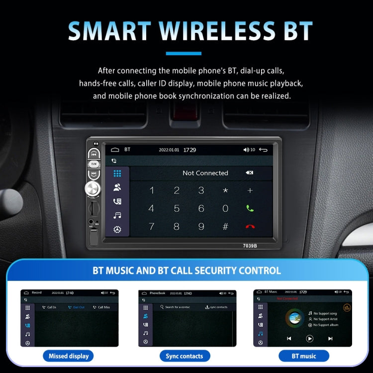 A3061 7 Inches MP5 Bluetooth Player Universal Wired CarPlay Reversing Image Integrated, Style: Standard