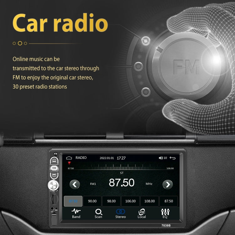 A3061 7 Inches MP5 Bluetooth Player Universal Wired CarPlay Reversing Image Integrated, Style: Standard+4 Lights Camera