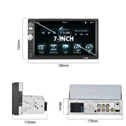A3061 7 Inches MP5 Bluetooth Player Universal Wired CarPlay Reversing Image Integrated, Style: Standard+4 Lights Camera