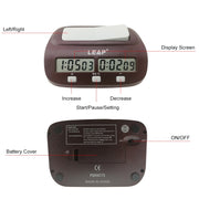 LEAP PQ9907S Chess Clock International Chess Go Clock(Wine Red)
