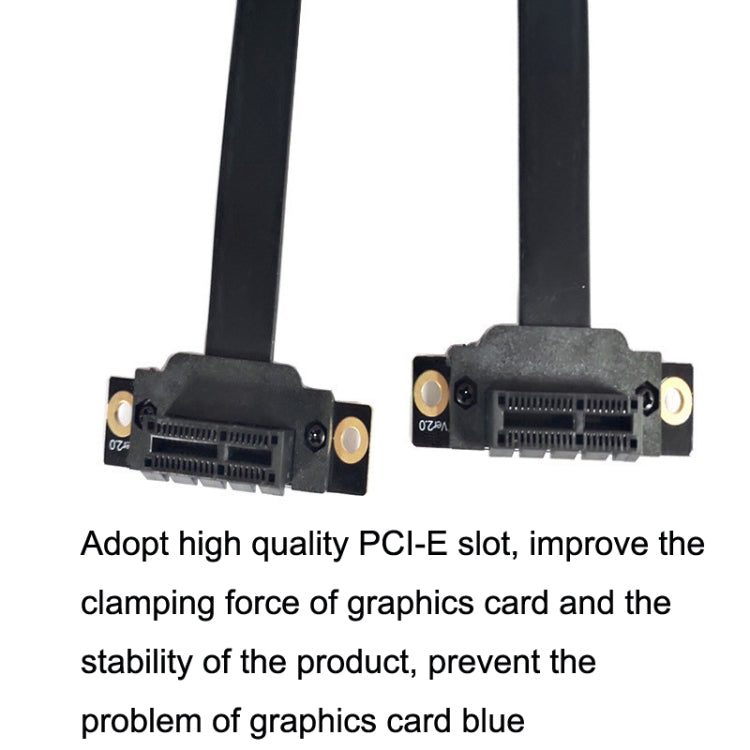 PCI-E 3.0 1X To 1X 90 Degrees Reverse Graphics Card / Wireless Network Card / Conversion Card Extension Cable(Black)