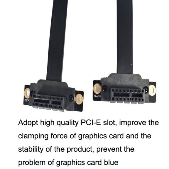 PCI-E 3.0 1X To 1X 90 Degrees Reverse Graphics Card / Wireless Network Card / Conversion Card Extension Cable(Black)