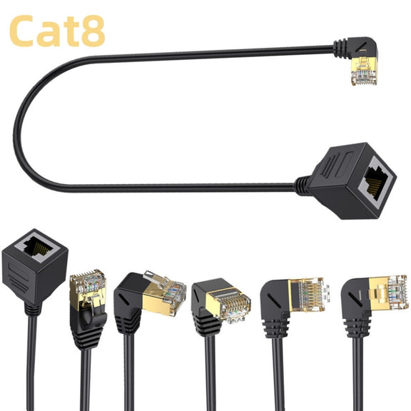 Straight Head 1m Cat 8 10G Transmission RJ45 Male To Female Computer Network Cable Extension Cable(Black)